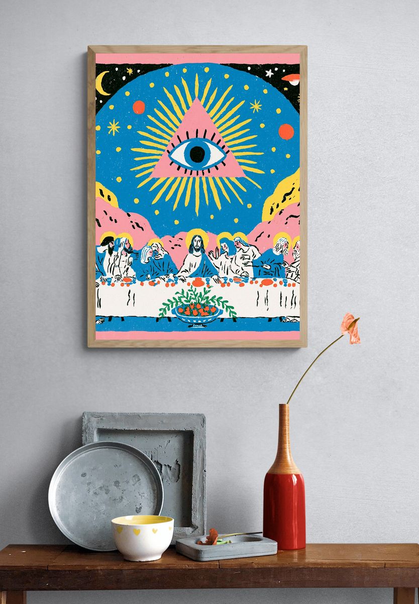 Mystic Last Supper Illustration Poster. — room view 3