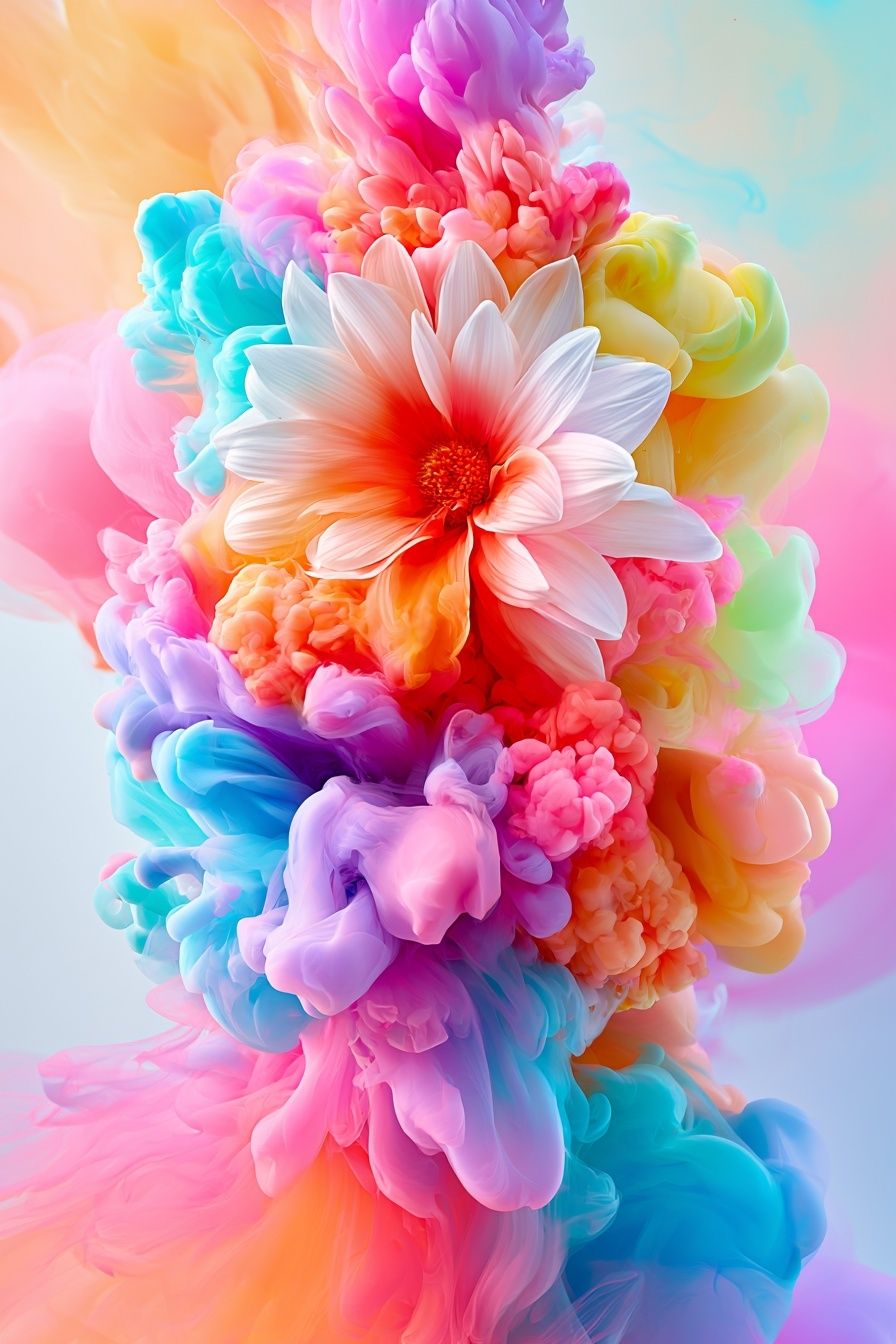 Pastel Bloom Abstract Poster. poster — illustration art
