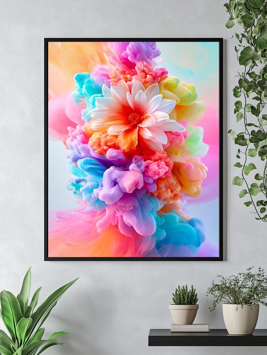 Pastel Bloom Abstract Poster. — room view 4