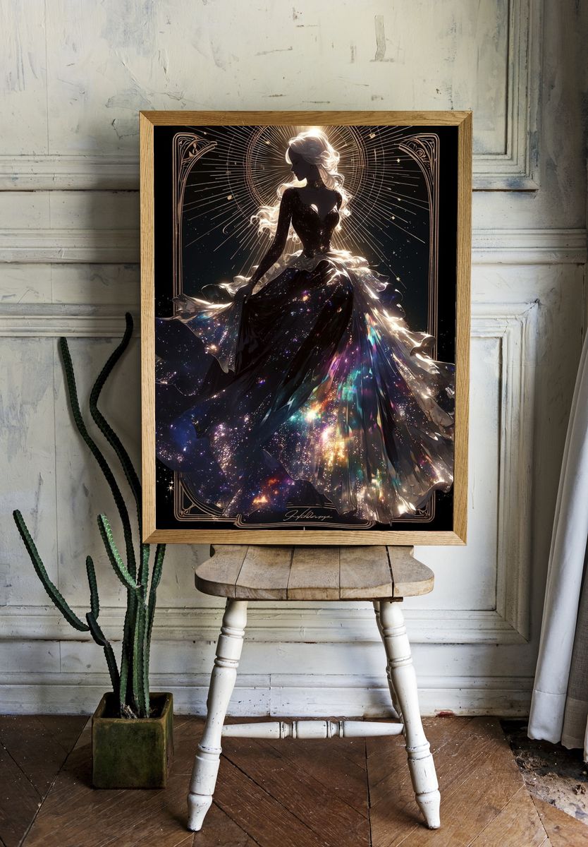Celestial Gown Illustration Poster. — room view 1