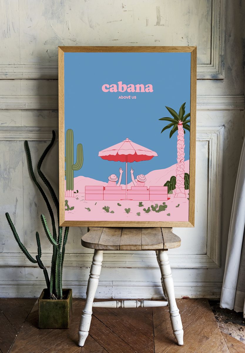 Cabana Above Us Illustration Poster. — room view 1