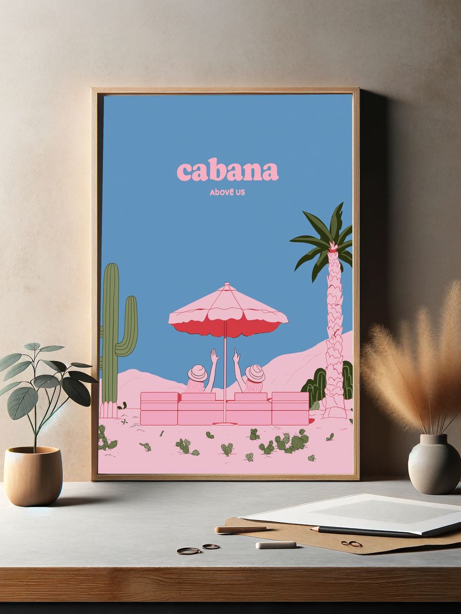 Cabana Above Us Illustration Poster. — room view 2