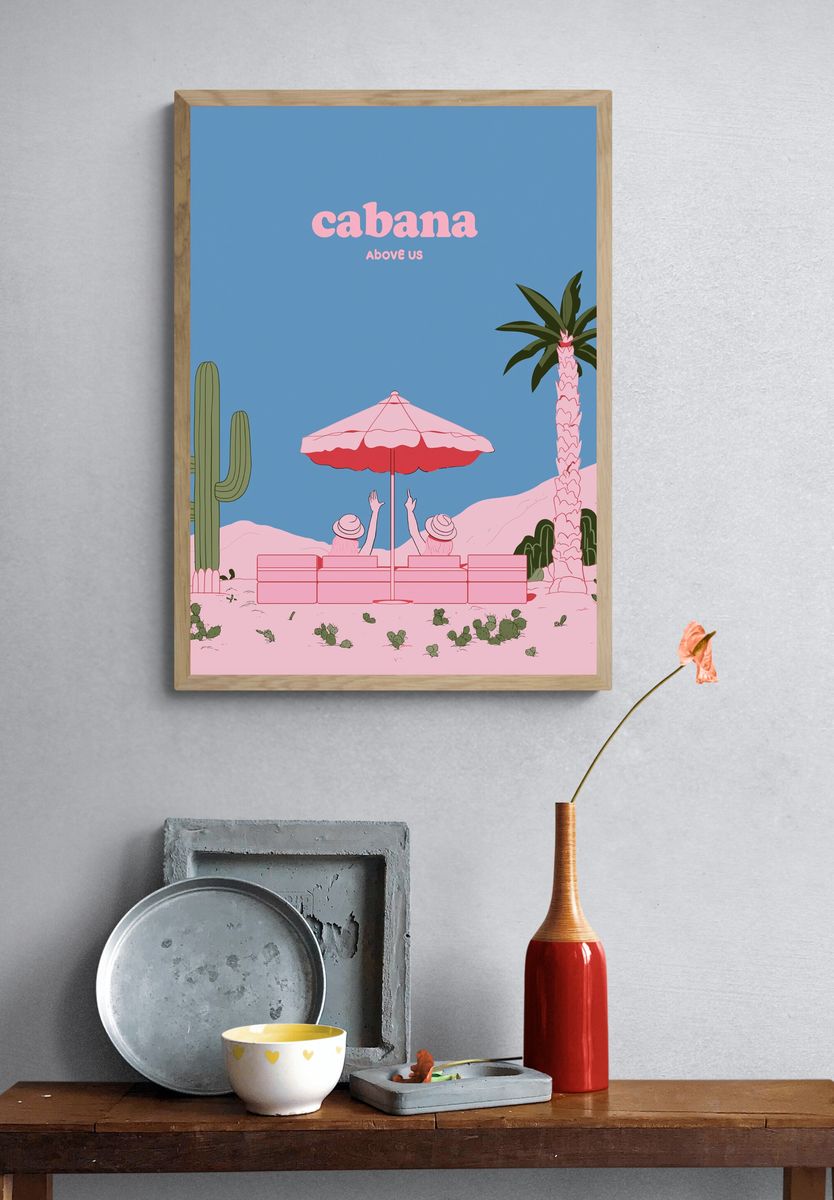 Cabana Above Us Illustration Poster. — room view 3