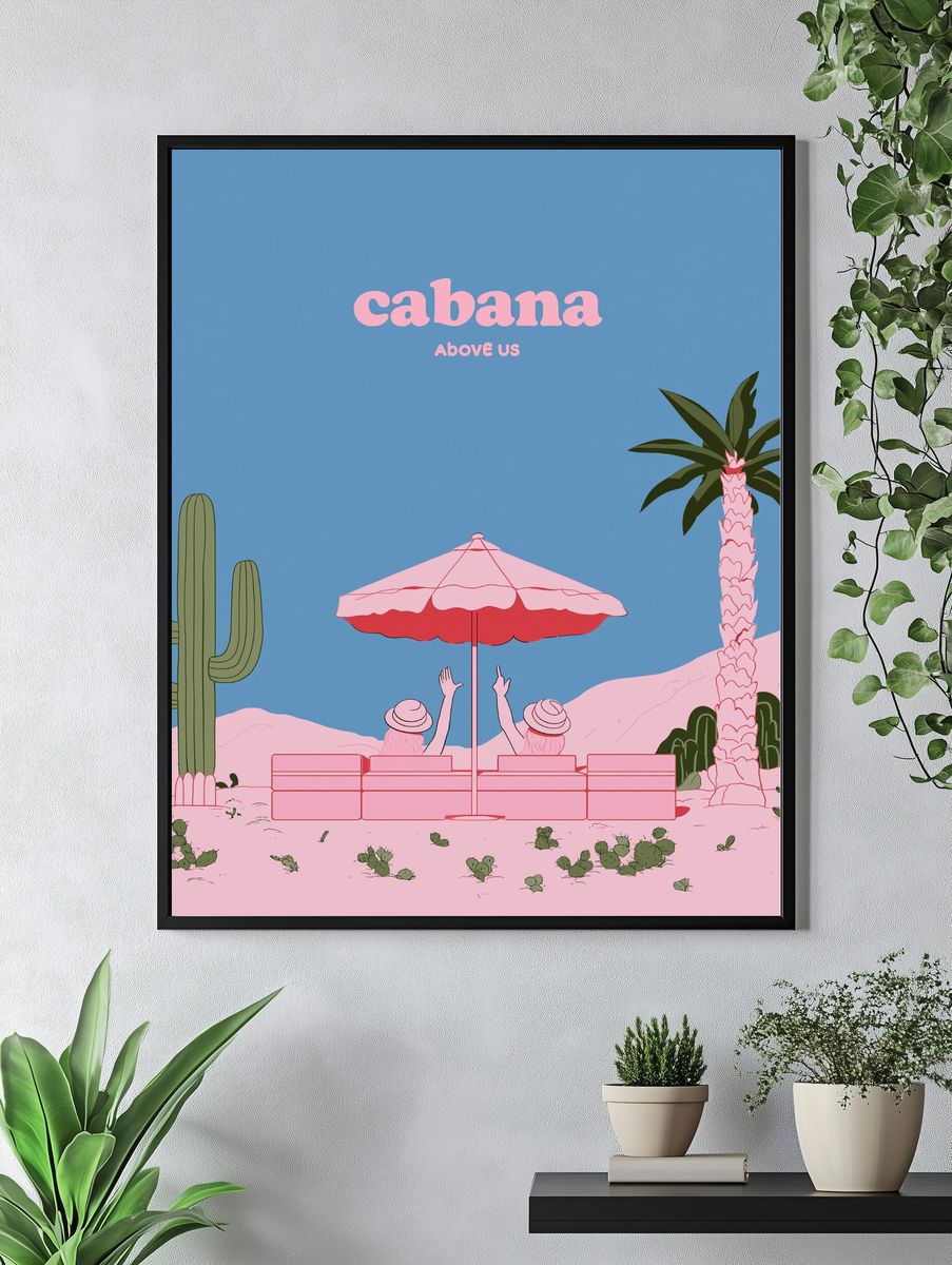 Cabana Above Us Illustration Poster. — room view 4