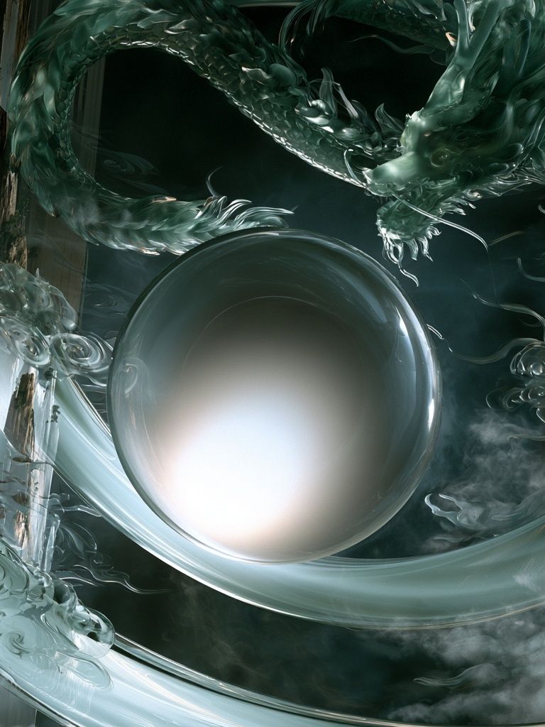 Emerald Dragon Orb Illustration Poster. poster — illustration art
