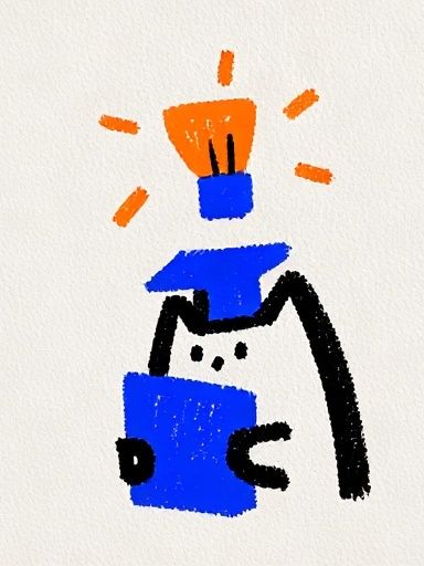 Playful Cat Lamp Illustration Poster. poster — illustration art