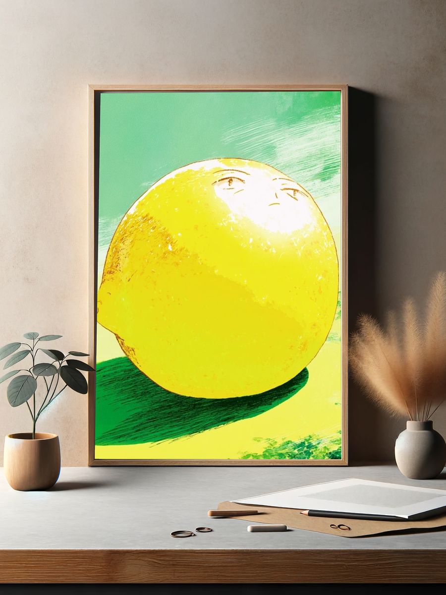 Lemon Still Life Illustration Poster. — room view 2