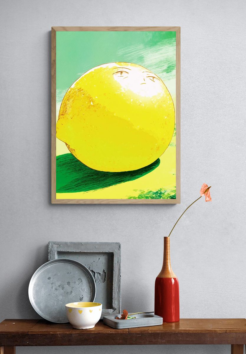 Lemon Still Life Illustration Poster. — room view 3