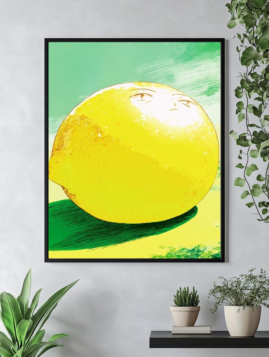 Lemon Still Life Illustration Poster. — room view 4