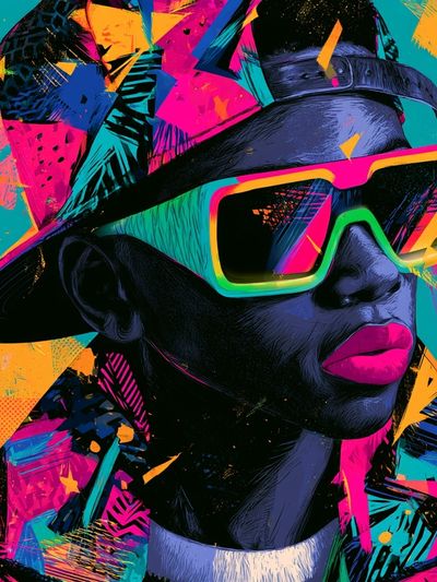Neon Pop Portrait Poster.