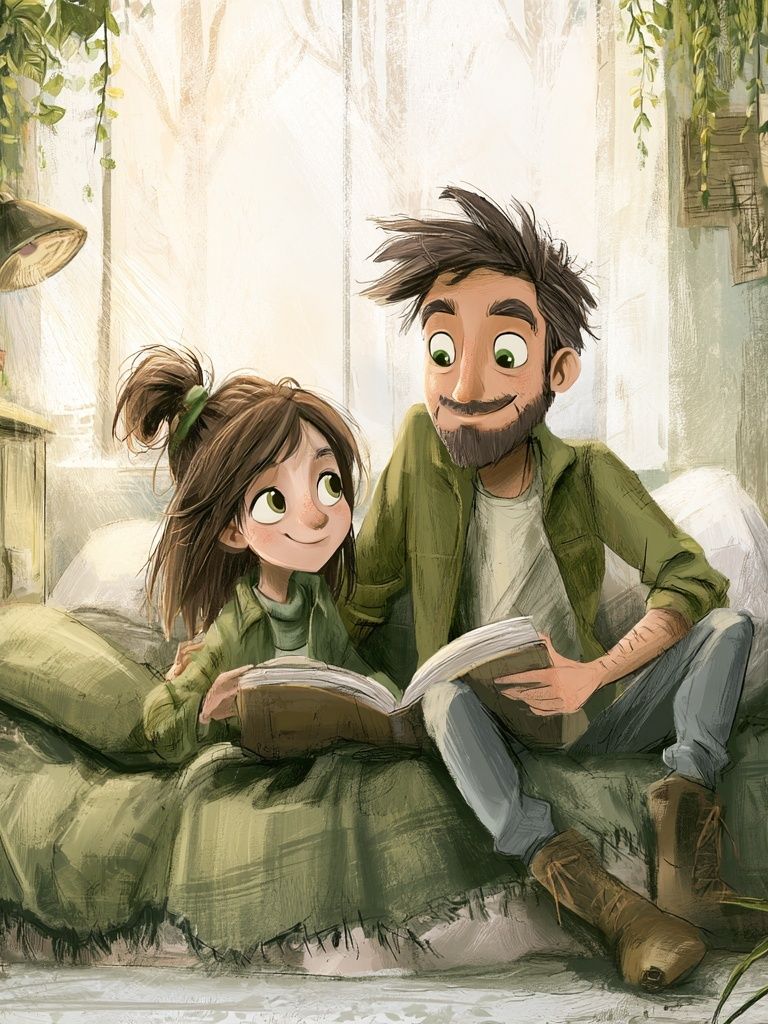 Cozy Reading Moment Illustration Poster. poster — illustration art