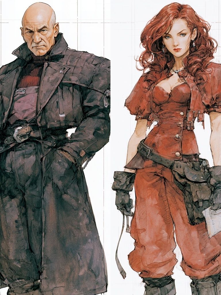 Sci-Fi Character Duo Illustration Poster. poster detail