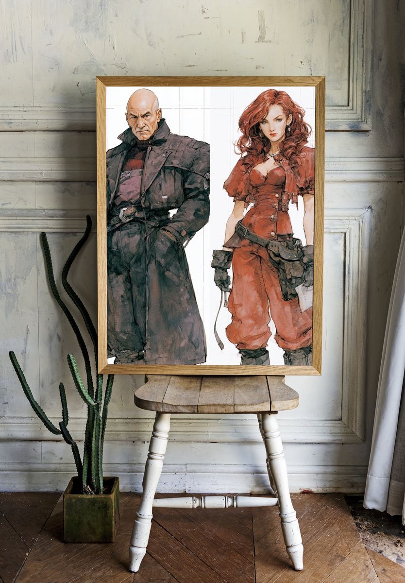 Sci-Fi Character Duo Illustration Poster. room preview