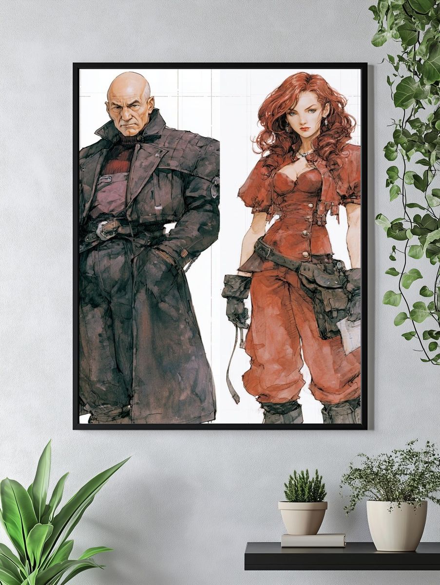 Sci-Fi Character Duo Illustration Poster. — room view 4