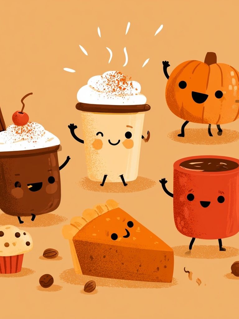Cute Fall Treats Illustration Poster. poster detail