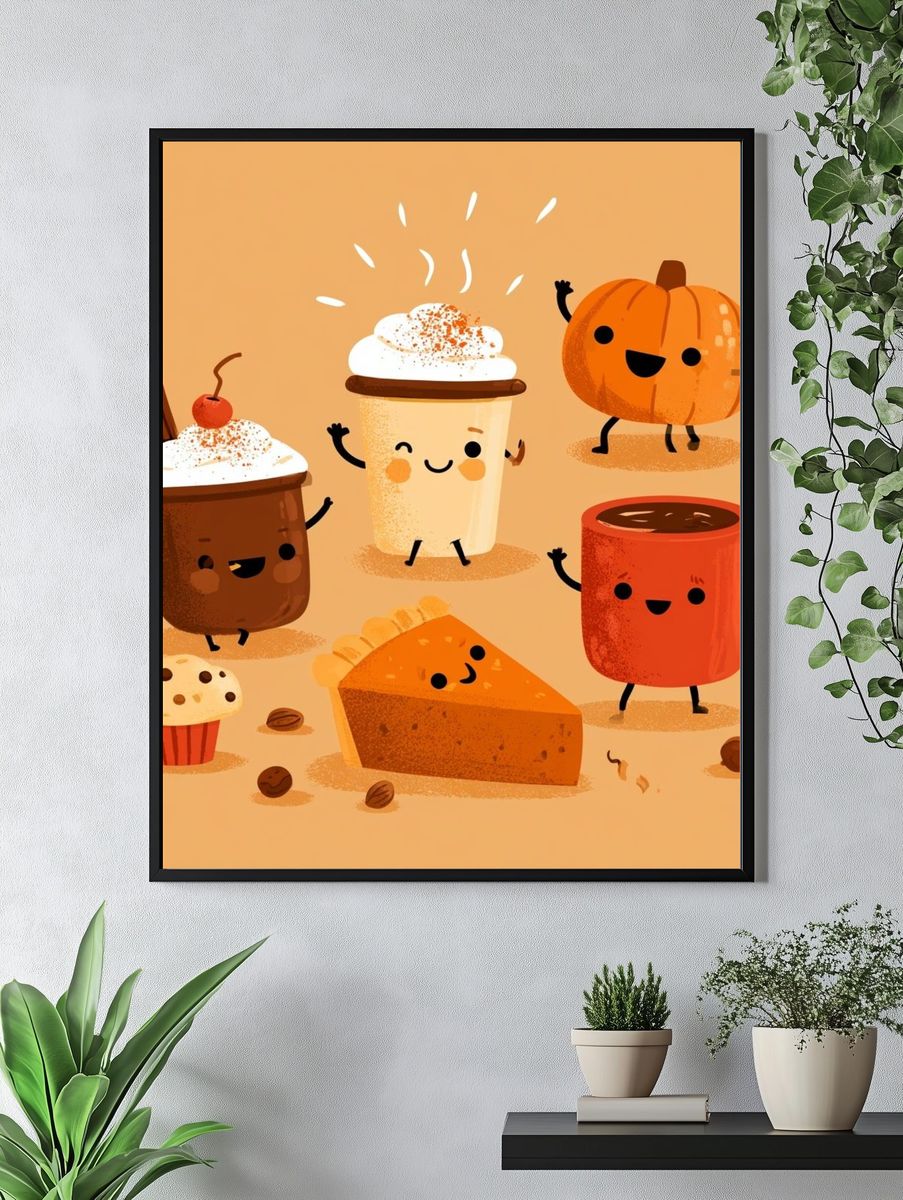 Cute Fall Treats Illustration Poster. — room view 4