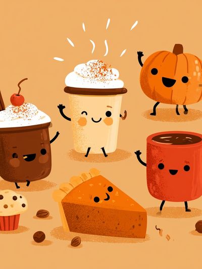 Cute Fall Treats Illustration Poster. poster
