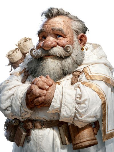 Bearded Dwarf Portrait Illustration Print. poster