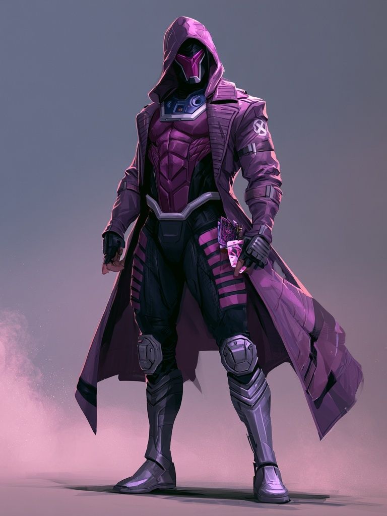 Purple Cyberpunk Warrior Poster. poster detail