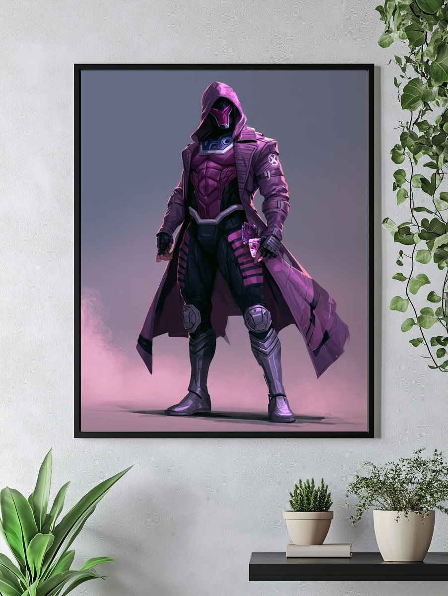 Purple Cyberpunk Warrior Poster. — room view 4