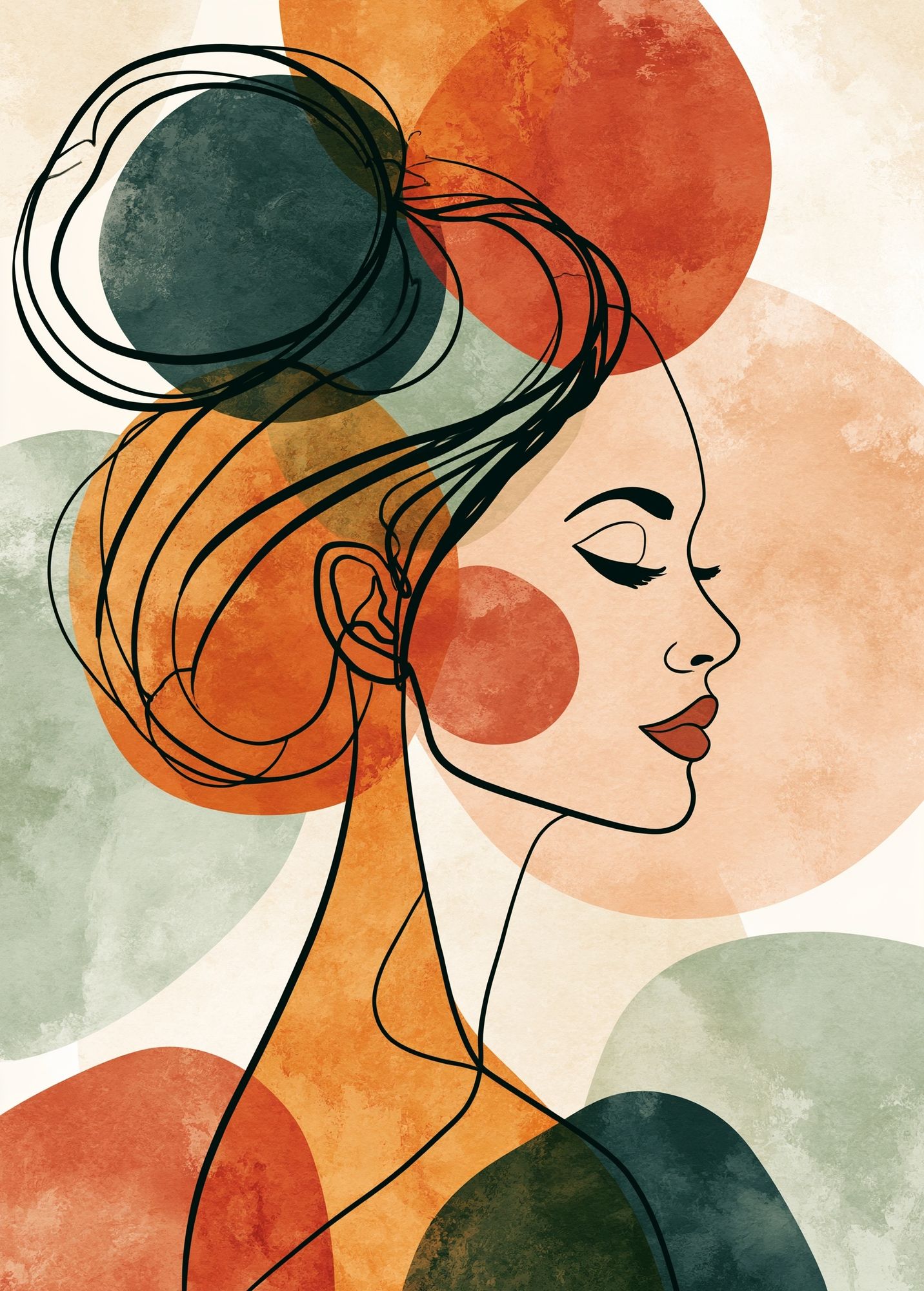 Abstract Woman Profile Print. poster detail