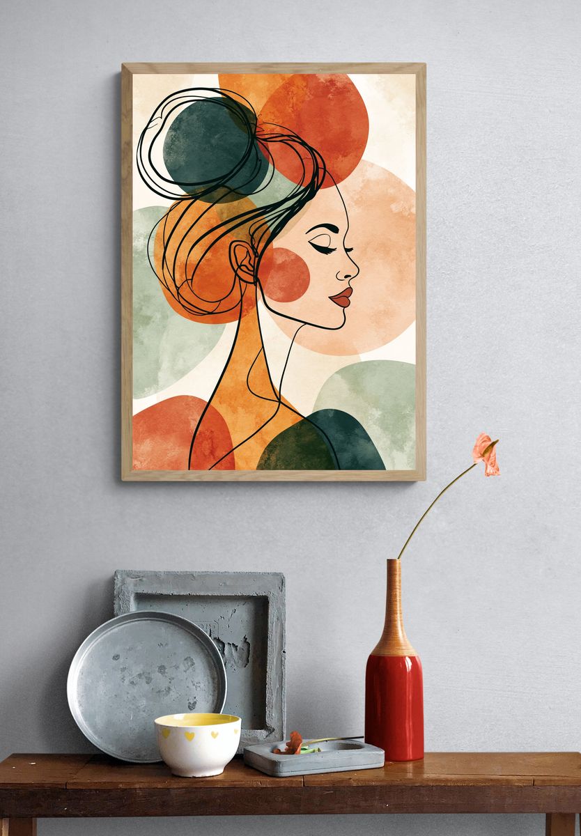 Abstract Woman Profile Print. — room view 3