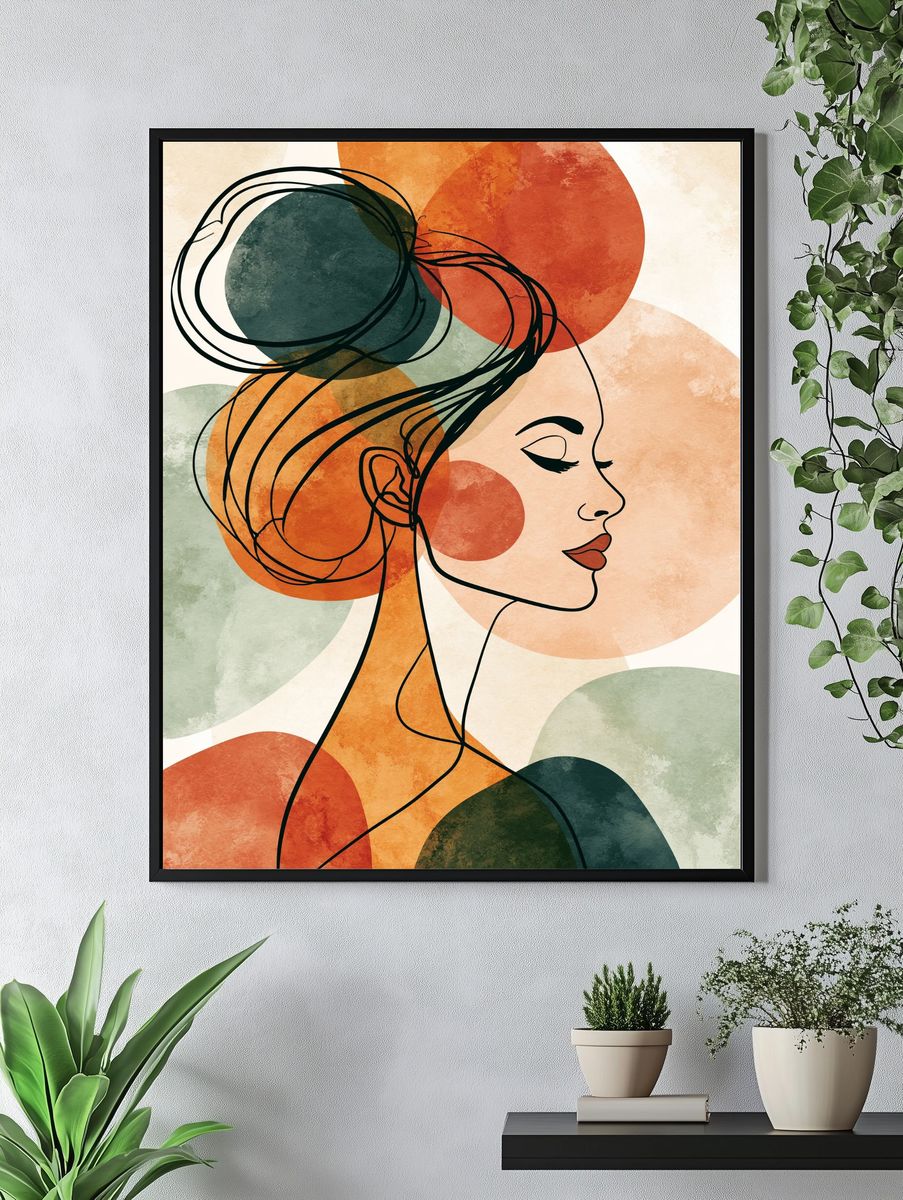 Abstract Woman Profile Print. — room view 4
