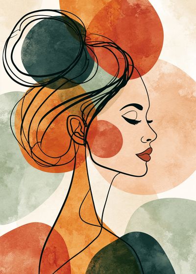 Abstract Woman Profile Print. poster