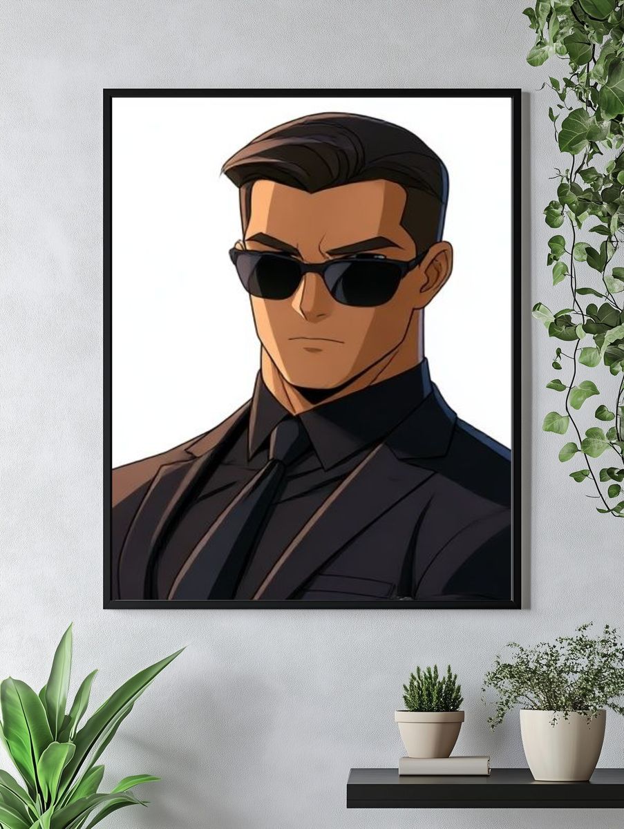 Cool Sunglasses Portrait Print. — room view 4