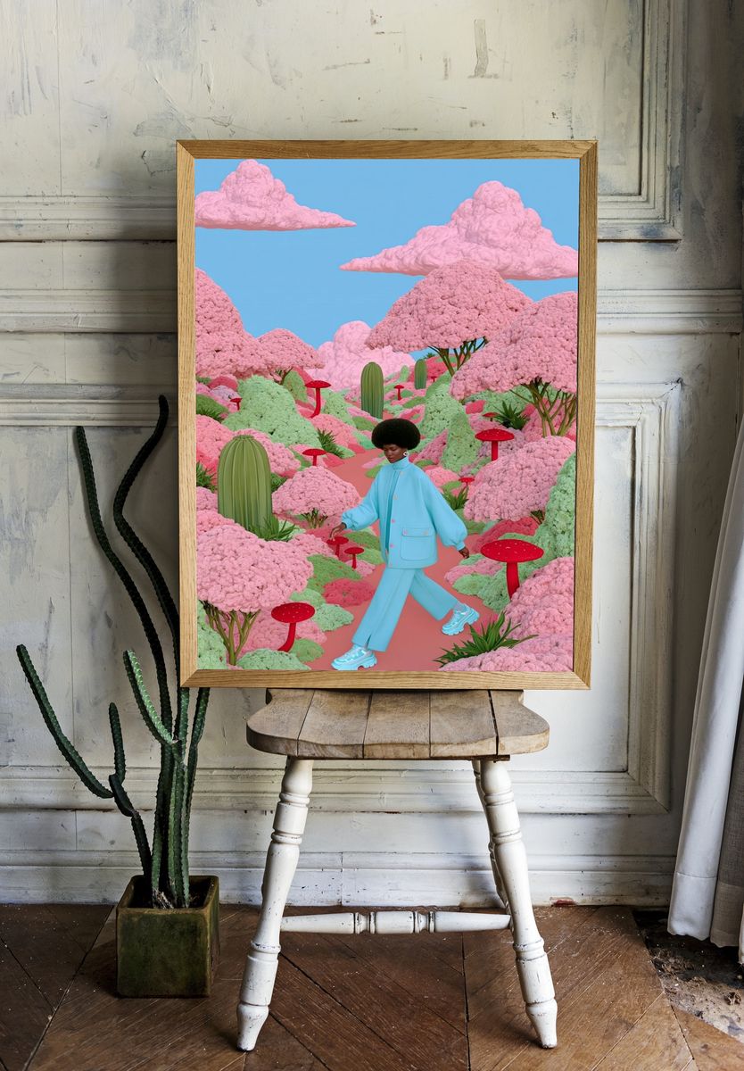 Dreamscape Fashion Illustration Poster. — room view 1