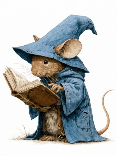 Wizard Mouse Illustration Poster. poster print