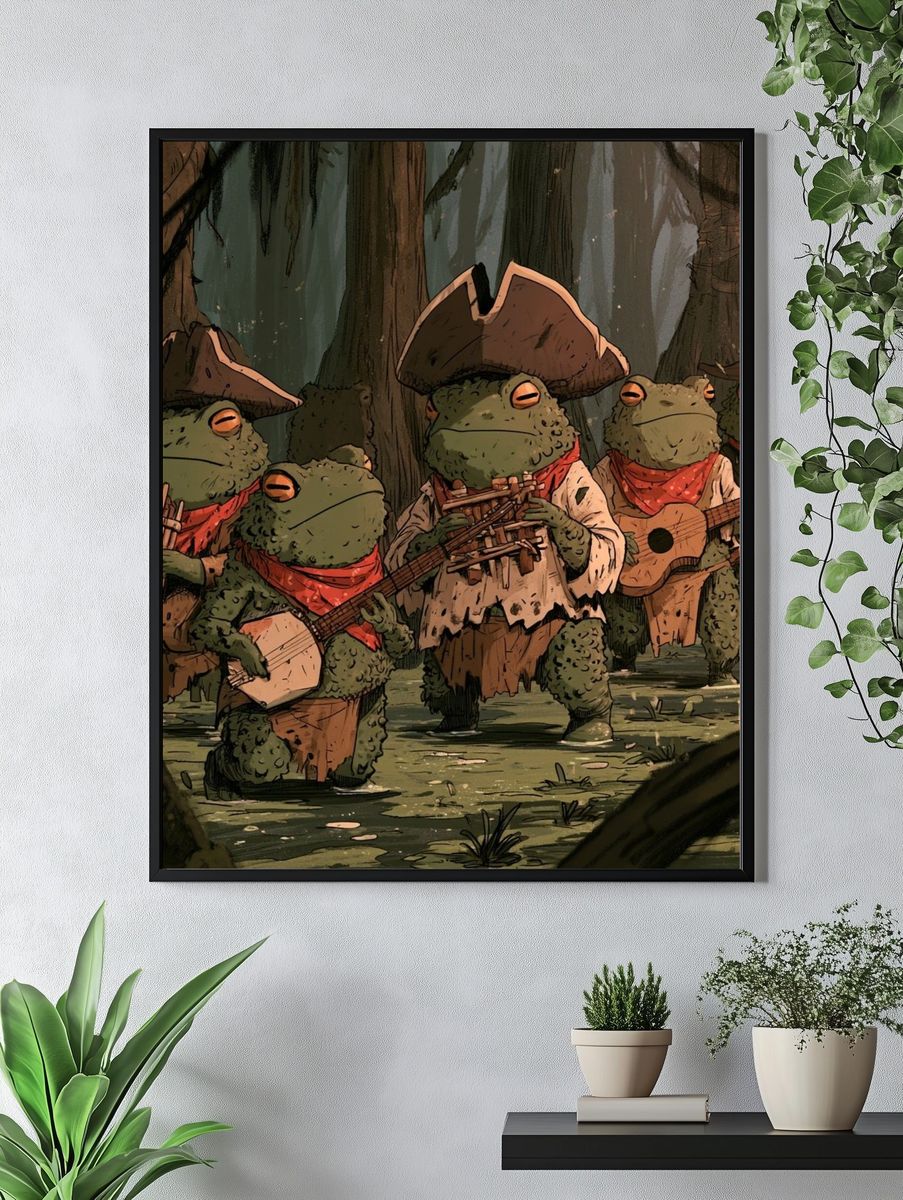Pirate Frogs Forest Parade Print. — room view 4