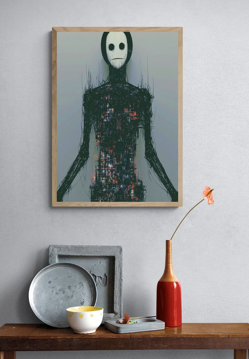 Abstract Humanoid Glitch Poster. — room view 3