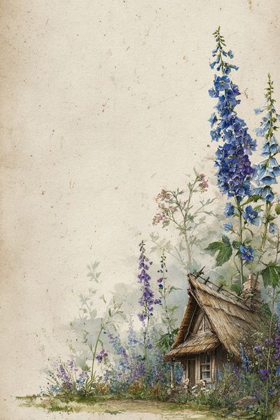 Cottage Garden Watercolor Print. poster print