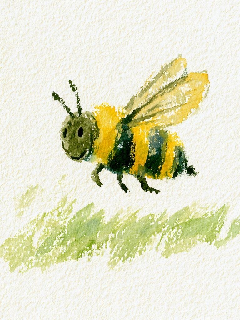 Watercolor Bee Illustration Poster. poster detail