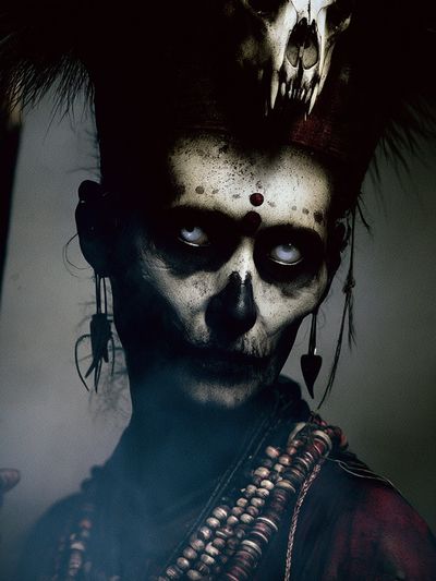 Dark Skull Ritual Portrait Poster. poster