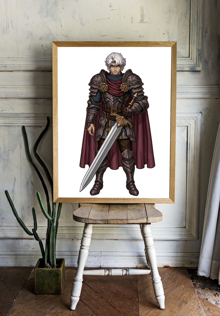 Armored Fantasy Warrior Poster. room preview