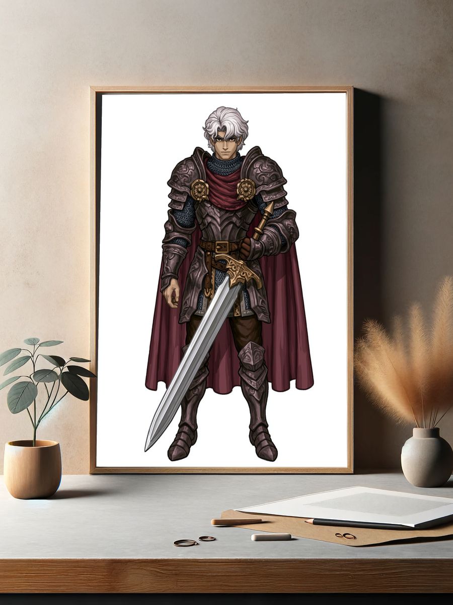 Armored Fantasy Warrior Poster. — room view 2