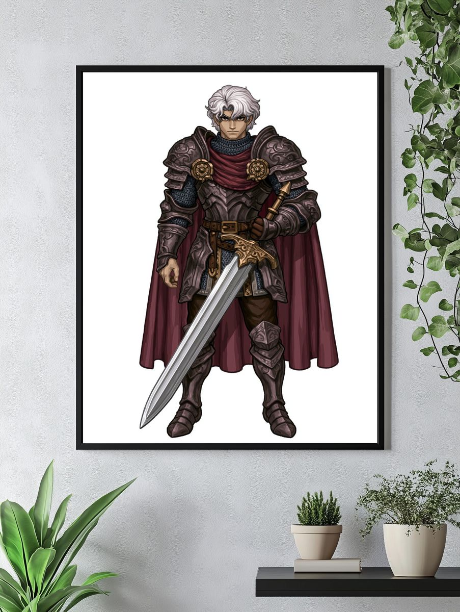 Armored Fantasy Warrior Poster. — room view 4