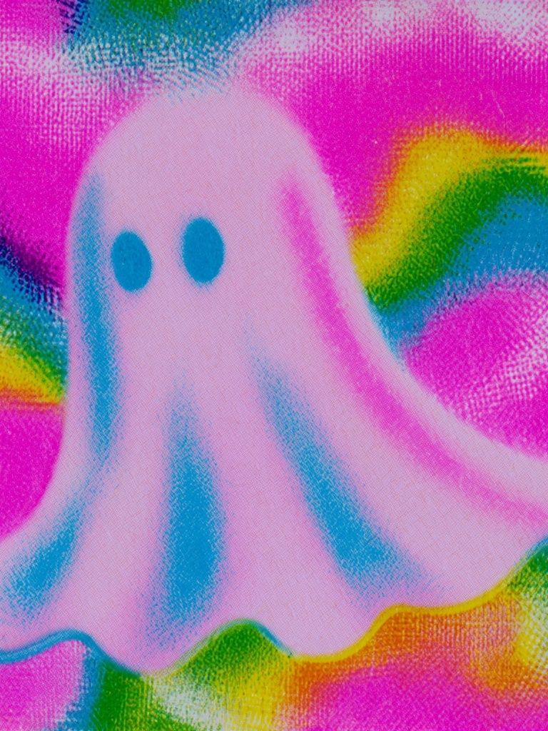 Rainbow Ghost Cartoon Poster. poster — illustration art