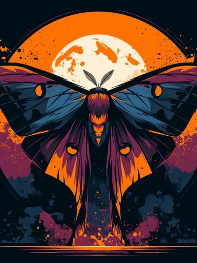 Moon Moth Digital Art Poster. poster