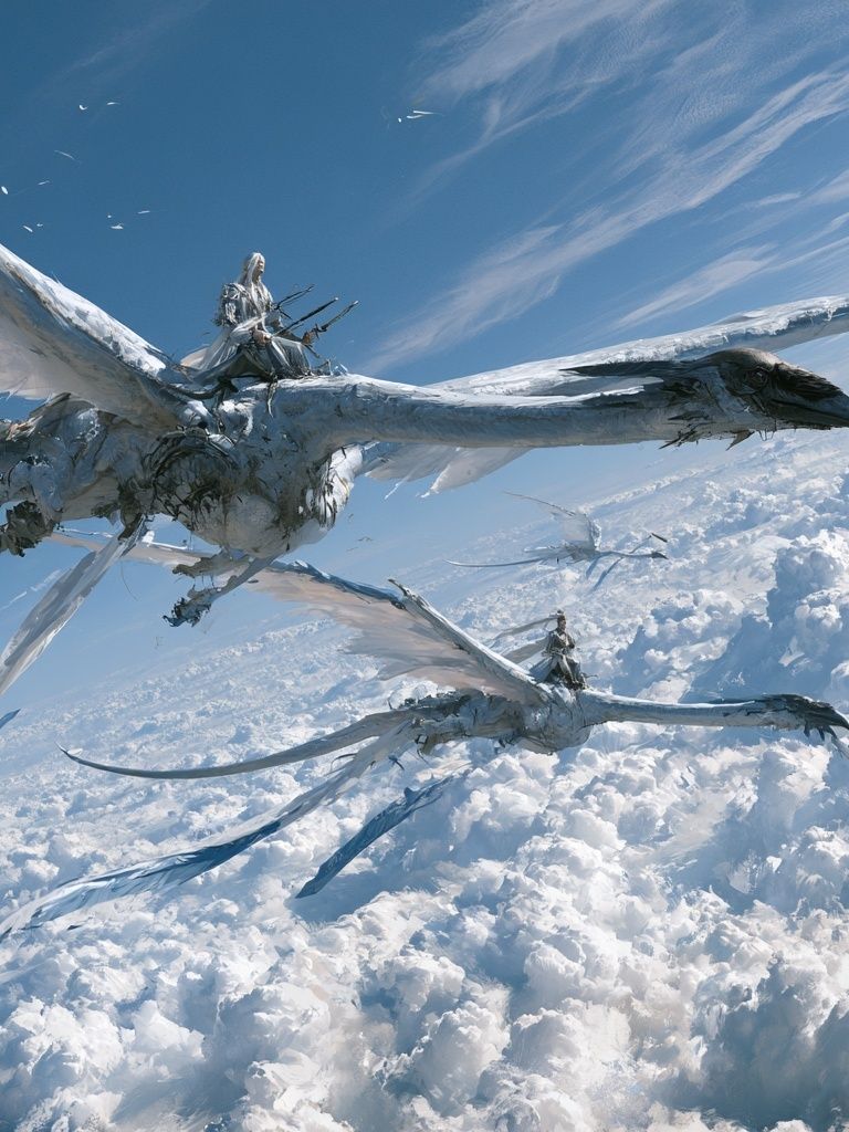 Sky Riders Fantasy Illustration Poster. poster detail