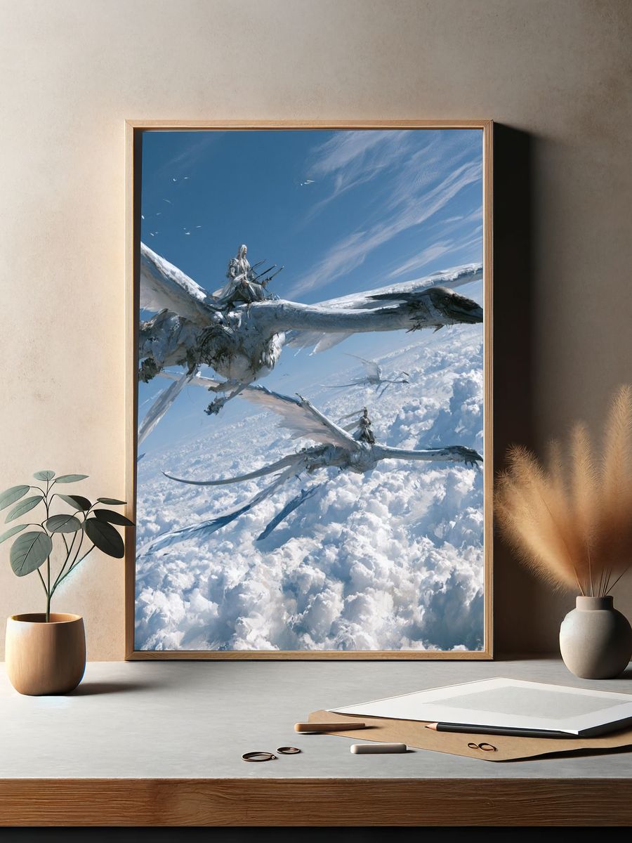 Sky Riders Fantasy Illustration Poster. — room view 2
