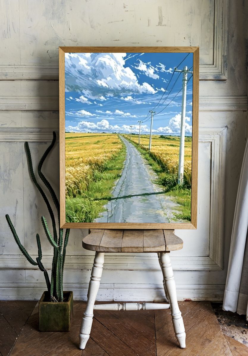 Country Road Landscape Illustration Poster. room preview