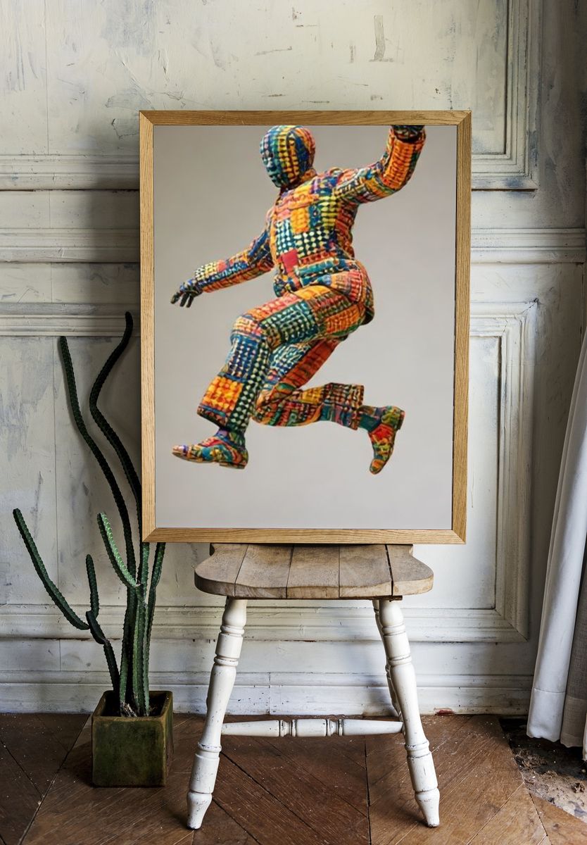 Patchwork Dancer Illustration Poster. room preview