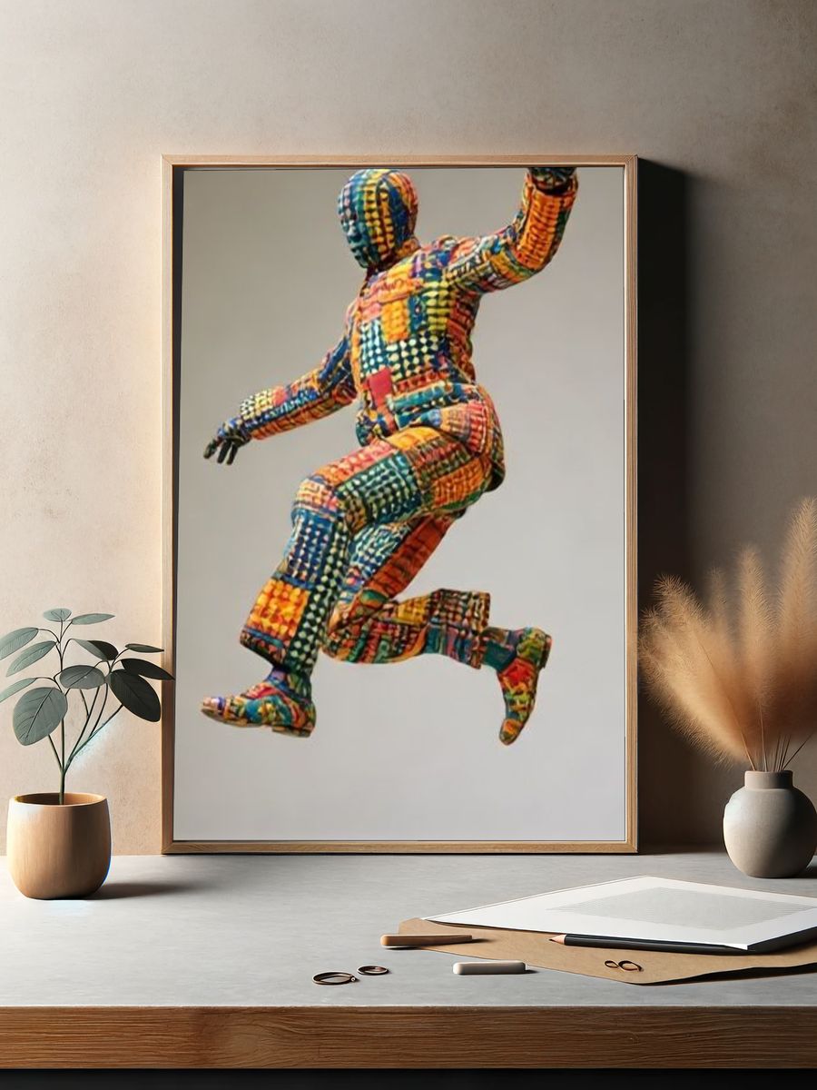 Patchwork Dancer Illustration Poster. — room view 2