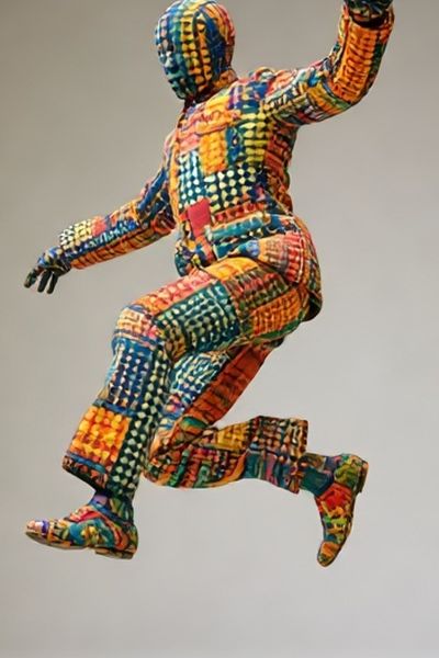 Patchwork Dancer Illustration Poster. poster