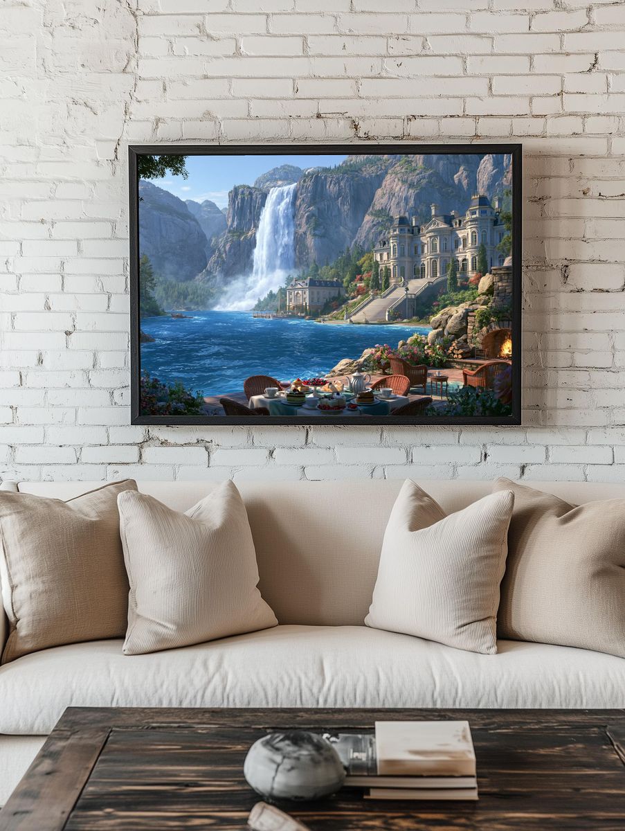 Waterfall Estate Landscape Print. — room view 1