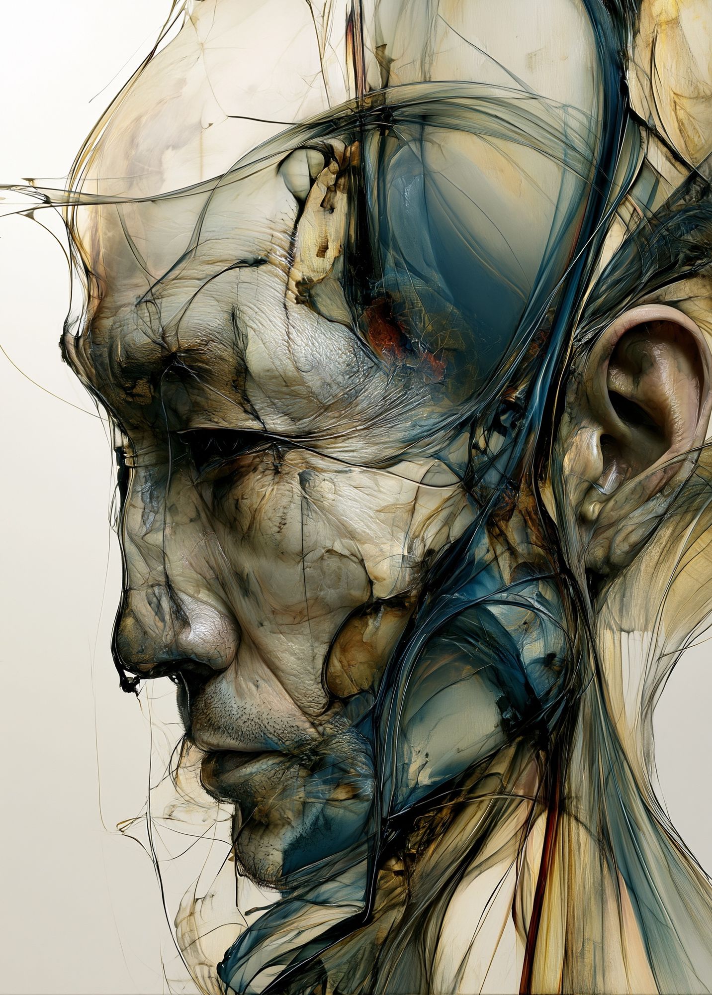 Abstract Human Profile Illustration Poster. poster — illustration art