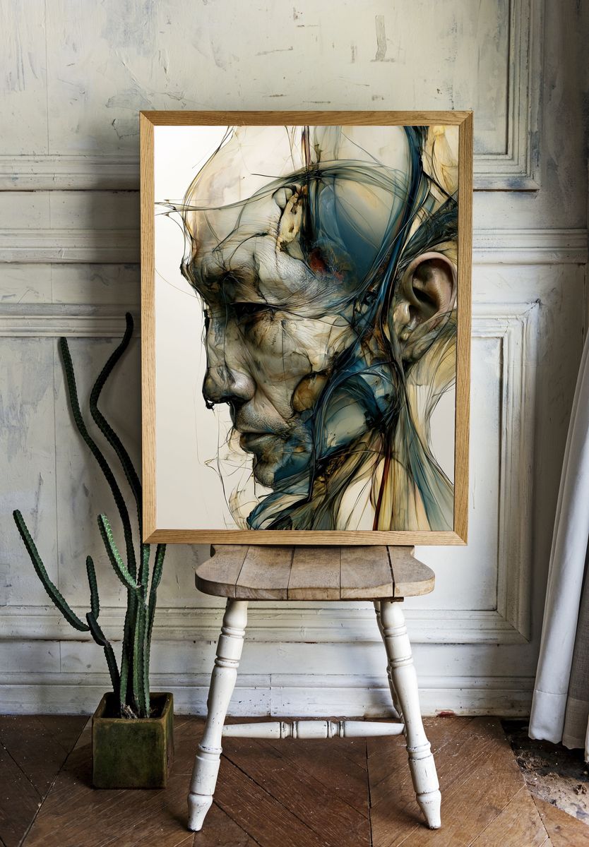 Abstract Human Profile Illustration Poster. room preview